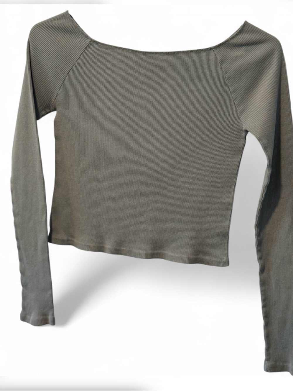 John Galt Classic Ribbed Women's Long Sleeve in Gray